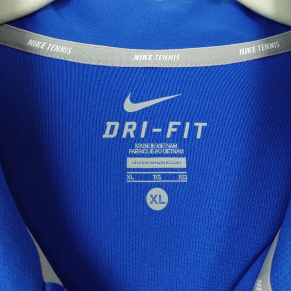 Nike Tennis Dri-Fit Mens Short Sleeve Polo Size XL Blue Activewear NWT - Picture 2 of 12